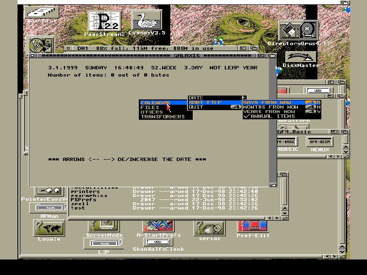 A look at Galaxis running on my Amiga